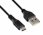 USB type C til A-ladekabel, USB type C til A-plugg, 5V, 3A, OD: 3,5mm, svart, DINIC polybag, 0,5m